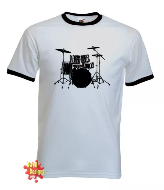 DRUM KIT Drummer Drums Drumkit rock band T Shirt All Sizes