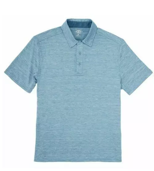 Gh Bass & Co Men's Polo Stretch Wicking Cooling Shirt(Sleepy Blue Hrt Small)Nwt