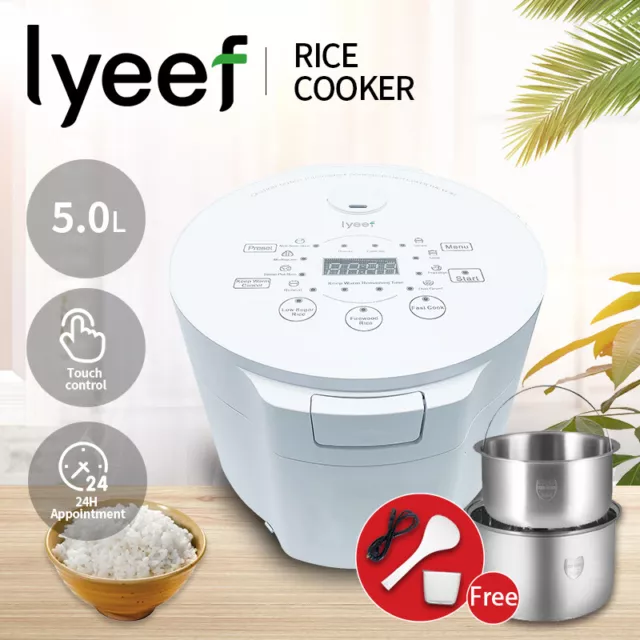 Lyeef Multi Function Electric Rice Cooker 5L Capacity Cook with Low Sugar Rice