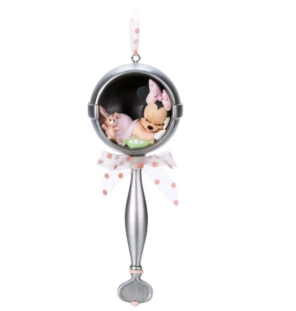 Disney Minnie Baby's 1st Christmas Rattle Ornament Sketchbook New with Tag