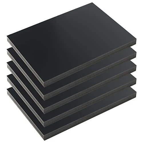 ZEONHEI 5 Pack 5 x 7 x 1/2 Inches Black Expanded PVC Sheet Rigid PVC Sheet wi...