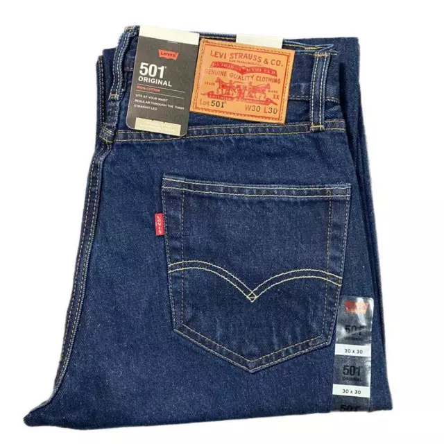 Levis® 501 Mens Denim Jeans Original Fit bottoms Straight Leg Pants Jean ONE WSH