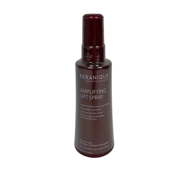 KERANIQUE Amplifying Lift Spray Instant Volume~Heat Protection New! 3.4 oz.
