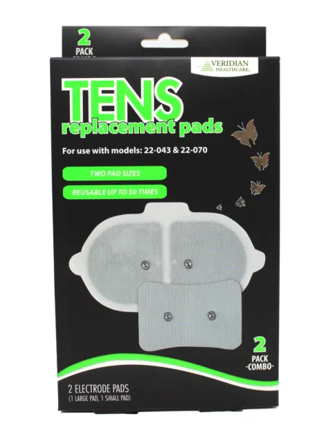 Veridian Wireless Tens Electrode Replacement Pads Combo Pack 2 Count