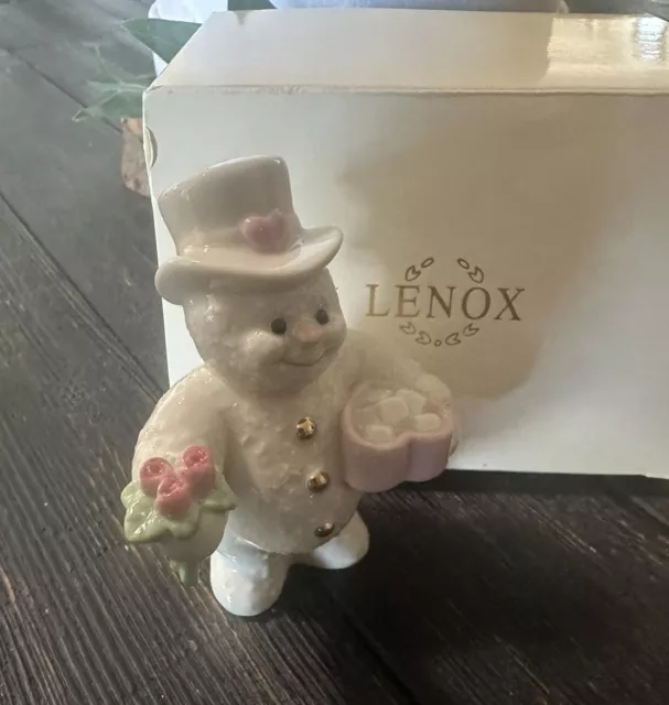 Lenox Twelve 12 Months of Snowmen February Valentines Day 2000- New in Box