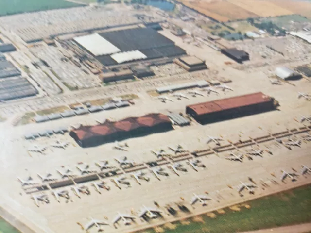 C 1966 Birds Eye Aerial View of Boeing Plant Wichita KS 50th Anniv Postcard