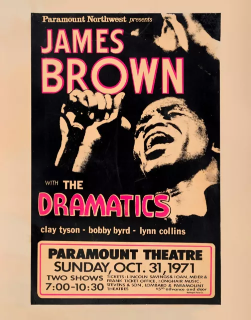 James Brown with The Dramatics  Reprint 13" x 19" Concert Poster