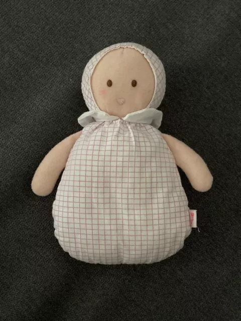 Doudou petite poupée Joséphine JACADI carreaux rose hochet 3