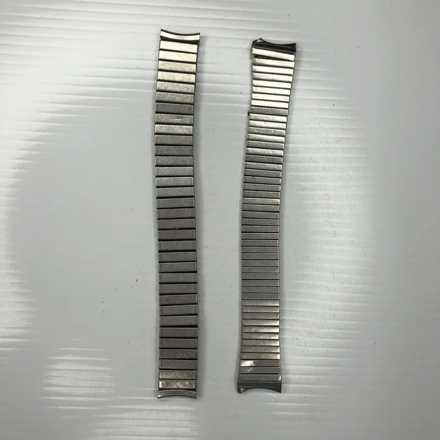 X12.29 Lot Speidel Silver Stainless Men Stretch Retro Watch Bands