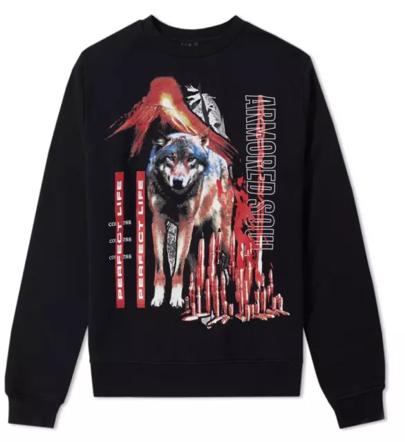 AUTENTICO MARCELO BURLON County of Milan Felpa nera stampa