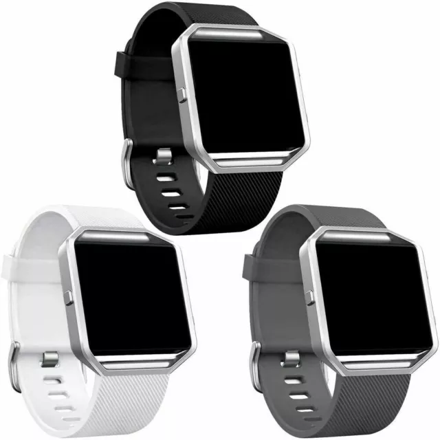 For Fitbit BLAZE Replacement Strap Band Metal Buckle Watch Silicone Wristband