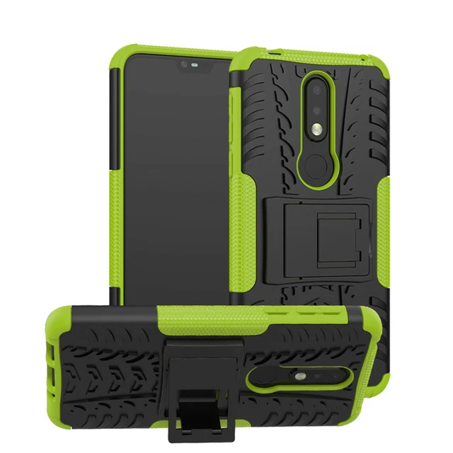 Nokia 7.1 Housse Etui Téléphone Portable Blindé Coque Étui Pare-Chocs Tige TPU