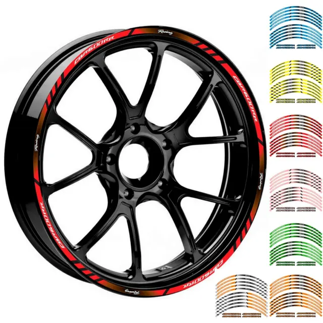 Reflective 17" 18" "CBR600RR" Wheel Rim Tape Decal Stripes Sticker for Honda