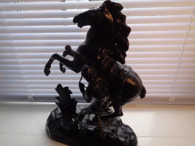 19th Century Pair Spelter Marley Horses.16in x 12in.5kg pair.Used some damage 3