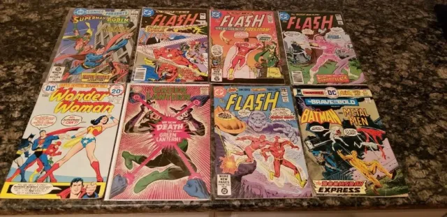 Dc Silver / Bronze Age Comic Lot (8) Flash, Green Lanter, Batman - High Grade