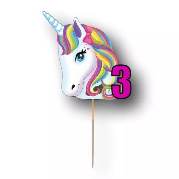 Unicorn Cake Topper Personalised Kids Party Decoration Image Cut Card Horse
