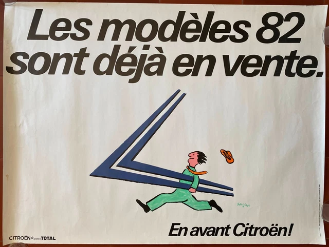 Affiche EN AVANT CITROEN Les modèles 82... Automobile RAYMOND SAVIGNAC 58x77cm