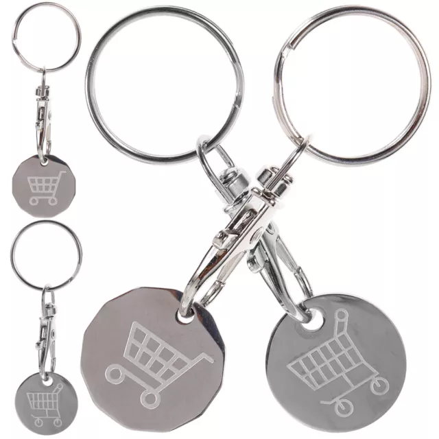 4 Pcs Trolley Token Metal Key Ring Shopping Cart Coin Keychain Pendants Truck