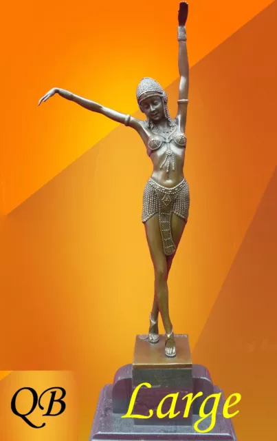 Bronze Figurine Art Deco Sculpture Statue Egyptian Dancer Female Figure Chiparus