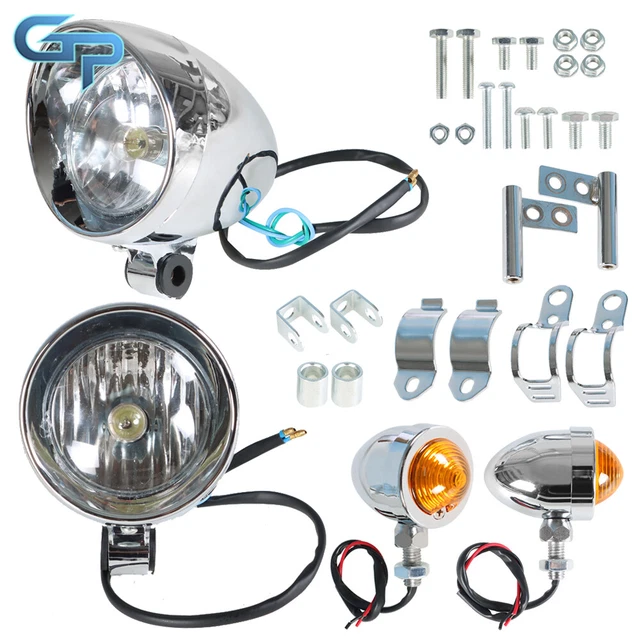 For Touring Honda Yamaha Passing Driving Spot Fog Lamp Turn Signal Light Chrome