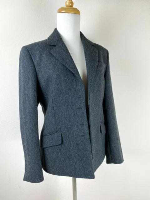 Louis Feraud Black Pants Suit Sz 12 blazer jacket top career work cotton g