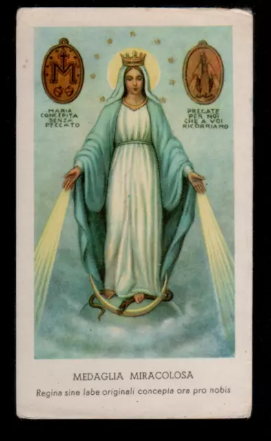 B3 Santino HOLY CARD  Ediz.G mi Egim n°152 MEDAGLIA MIRACOLOSA RAROO
