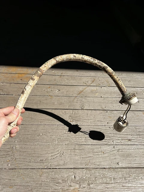 Vtg Hook Hanger Post Industrial Light Lamp Shade Barn Gas Station Pole