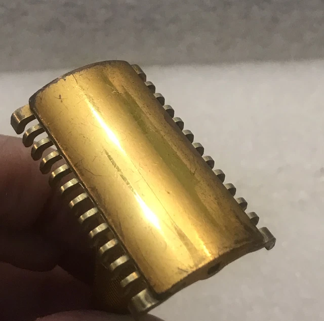 Vintage 1930S Gillette Goldtone Open Comb Reissue #17567 Safety Razor Lot 1291 6