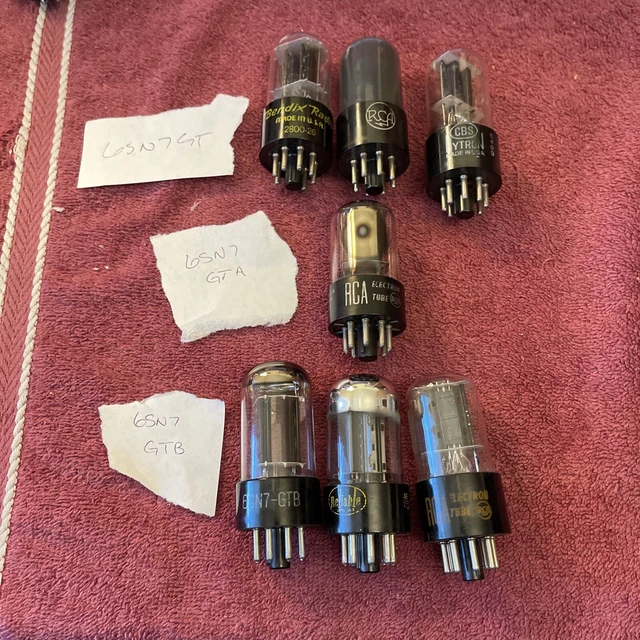 , GE, RCA  ,  Various 6SN7GT 6sn7gta 6SN7GTB Audio Tubes Untested 7 total tubes
