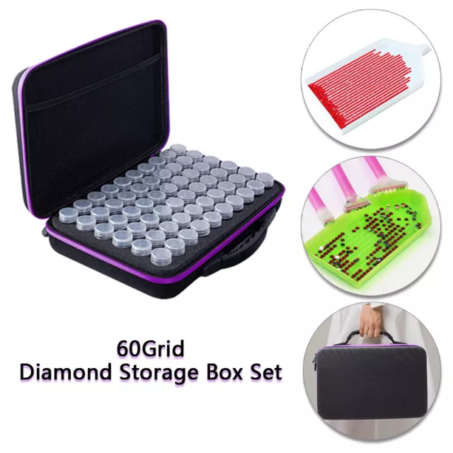 60 Slots Diamond Painting Drill Bead Storage Bottles DIY Home Decor Accessories