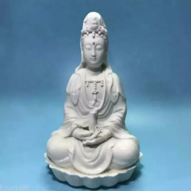 Chinese Old Porcelain Ceramics Dehua White Glaze Guanyin Kwan Yin Statues