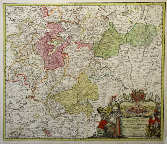 Carte Gravée Sur Cuivre Antique 'Regnum Borussiae' Par Homann - Allemagne 1720 - État Vintage