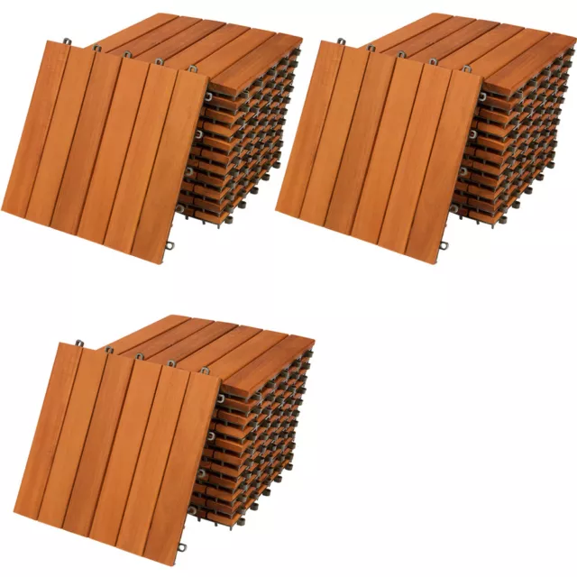 33x Dalles de terrasse en bois d'acacia pour 3m² - 30 x 30 cm Jardin extérieur