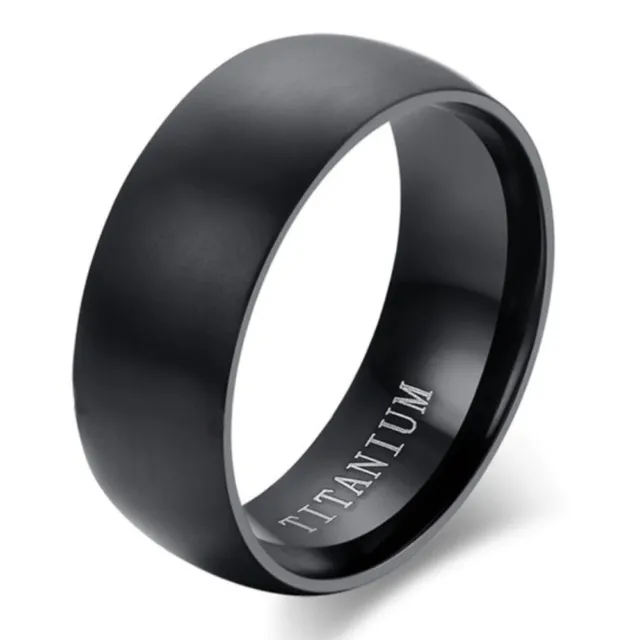 Zense - Anillo de moda para hombre en acero pulido negro ZR0171