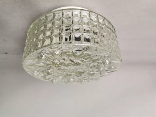 Portuguese mid century clear bubble glass ceiling wall flush mount lamp light