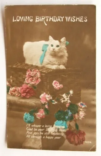 Vintage Greetings postcard - Loving Birthday Wishes