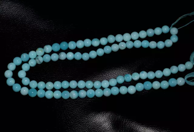 Blau Opal Edelstein 0.3m Lose Schmuck Strand Glatt Rund 6-7 MM Perlen