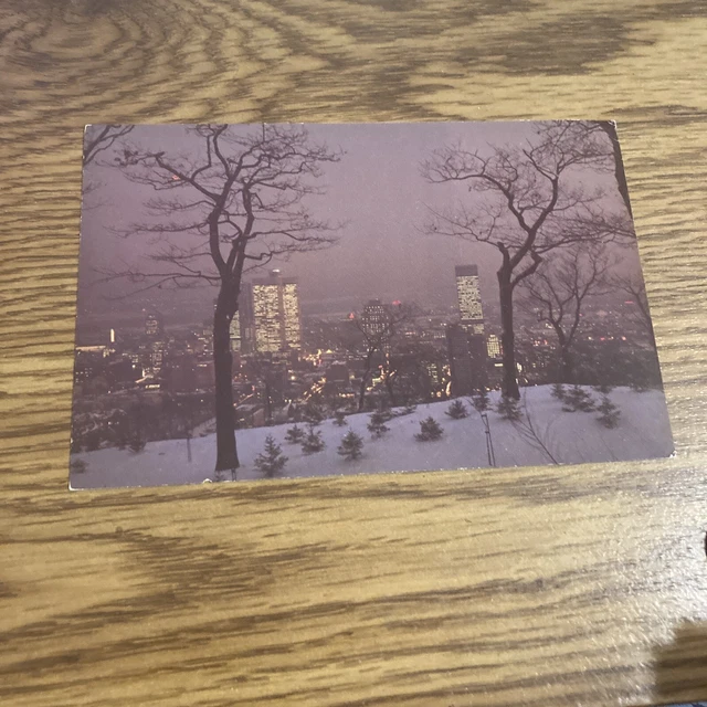 Vintage Postcard - Winter Night  , Montreal Quebec Canada