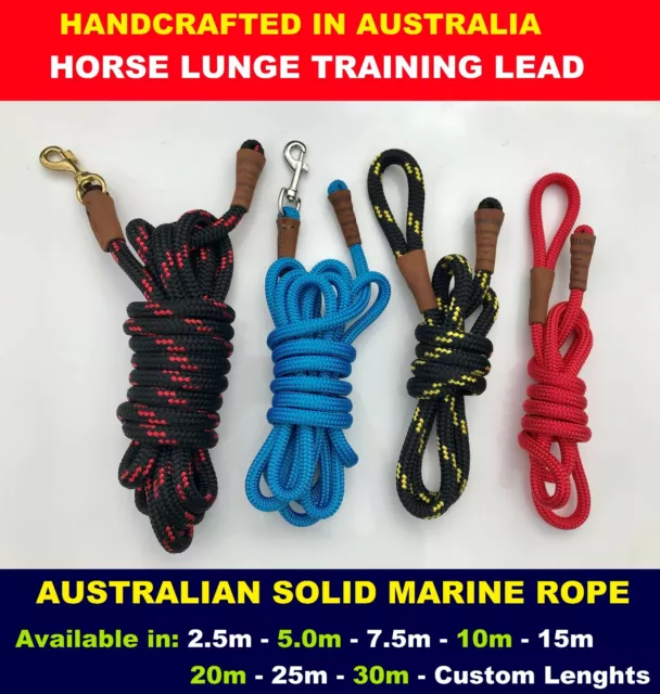 Horse Liberty Long Rein Lunge Training Line Lead Solid Rope AUSTRALIAN MADE