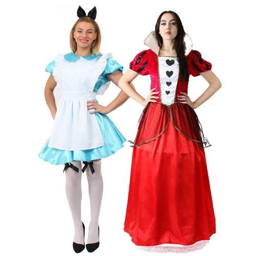 LADIES WONDERLAND COSTUME Alice Queen Of Hearts Fancy Dress Adult World  Book Day 22.99 - PicClick UK
