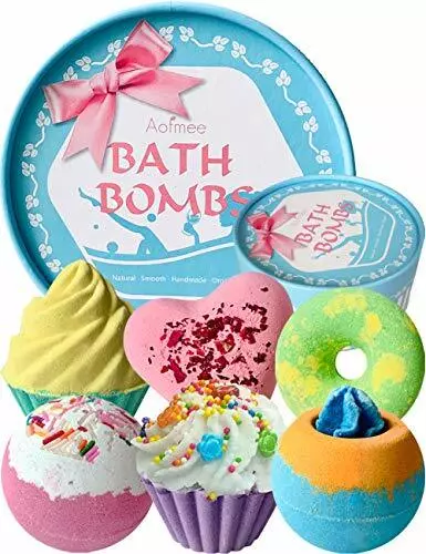 Bath Bombs Gift Set - Handmade Bubble and Floating Fizzies Spa Kit Aofmee