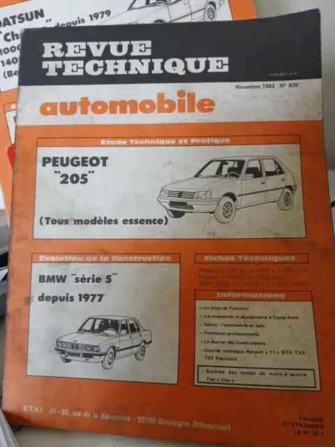 revue technique automobile RTA Peugeot 205 essence tous modèles n° 438
