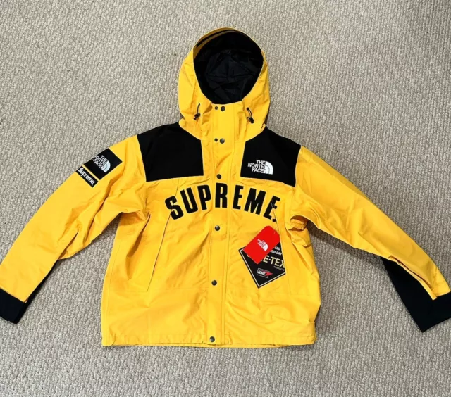 SUPREME THE NORTH Face Arc Logo Mountain Parka Yellow Size Large Brand ...