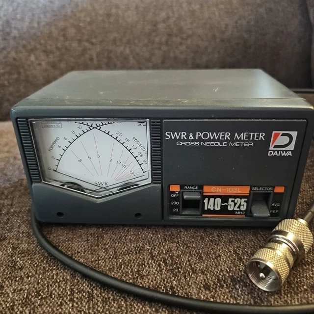 DAIWA製 SWR & POWER METER CN-103L DAIWA CN-103L SWR & Power Cross Needle Meter 140-525 MHz 20w