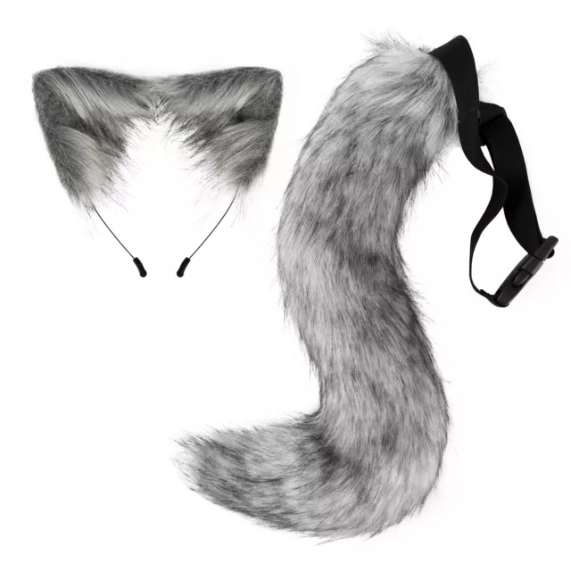 Adult Faux Fur Cat Ears Stage Performance Plush Fox Tail Comfortable Soft 2Pcs