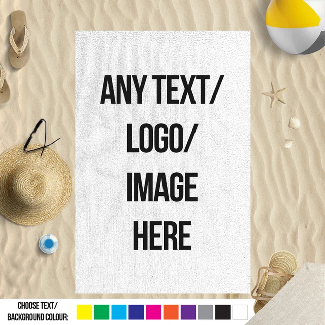 Any Text Any Logo Any Image Personalised Microfibre Beach Towel Pool