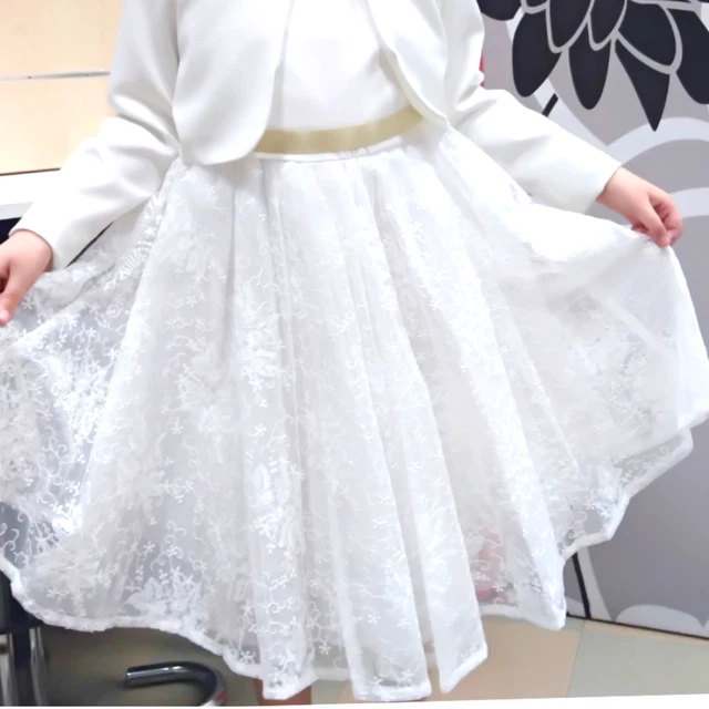 Abito Elegante Bambina Comunione Cerimonia Principessa Vestito Da Festa Completo