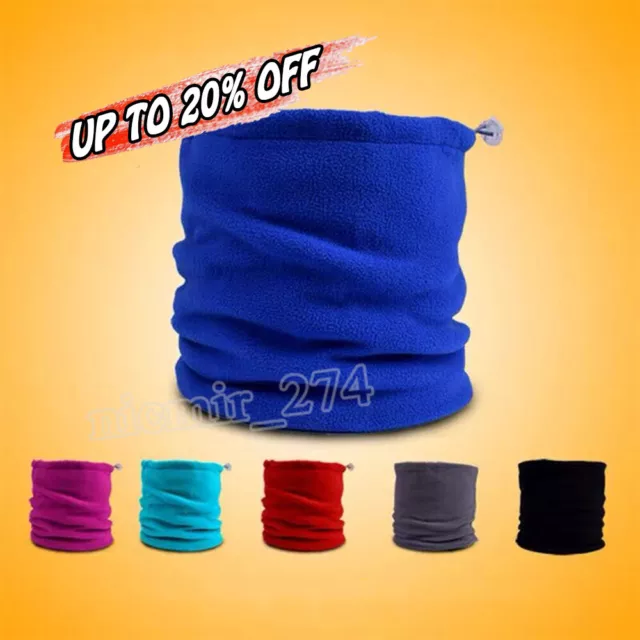 Thermal Fleece Neck Warmer Mask Winter Snood Scarf Tube Cycling Motorbike Ski UK