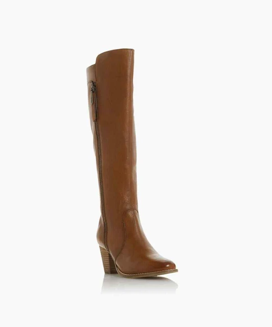 DUNE LONDON WOMENS Brown Leather Knee high Medium Knee high Boots