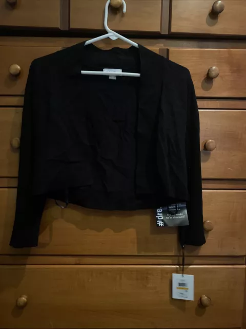 CALVIN KLEIN Womens Black SMALL 3/4 Sleeve Bolero SHRUG Cardigan Sweater NWT A3